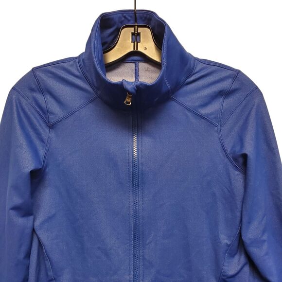 UNDER ARMOUR Jacket Womens Small Blue Full Zip Fitted Activewear Track Running - Picture 2 of 8